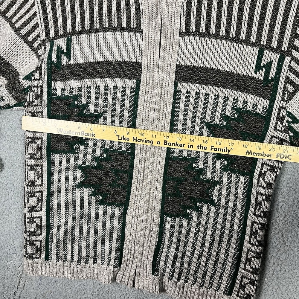Vintage London Fog Sweater Mens Medium Full Zip Knit Acrylic Sweatshirt USA 90s - Picture 6 of 7